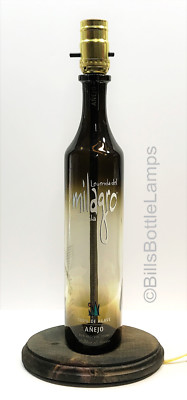 MILAGRO ANEJO Tequila Liquor Bottle TABLE LAMP Light Wood Base Bar Lounge Decor