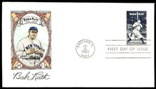 1983 FDC NY Yankees Babe Ruth Facsimile Signature Farnam Cachet