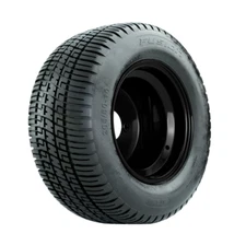 Set of 4 GTW 10" Matte Black Steel Golf Cart Wheels on 205/50-10 Street Tires