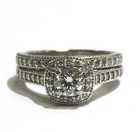 GIA 14k white gold 1.03ct round diamond Halo engagement ring wedding band 6.2g  — photo 1