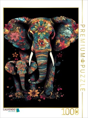 CALVENDO Puzzle 'Elefanten' – 1000 Teile, 64 X 48 Cm, Premium-Qualität Aus Europa