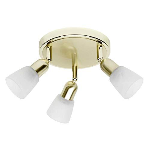 BRILLIANT lampada Sofia Spotrondell 3flg ottone/alabastro bianco | 3x D45, E14,