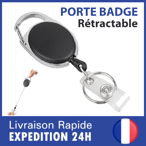 IGadgitz Home U6925 - Porte Badge Enrouleur ID Badge Rétractable Porte-Clés Avec Câble De 70cm