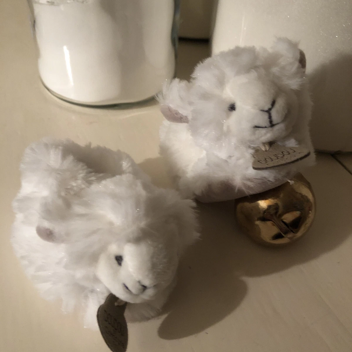 Doudou Et Compagnie Paris Lamb Bootie Slippers Agneau EASTER White