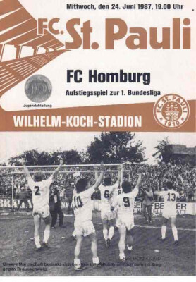 Programme De Foot Historique : FC St. Pauli Vs SC Charlottenburg, Saison 85/86 (montée)