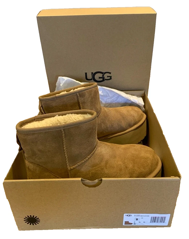 UGG CLASSIC MINI PLATFORM [1134991 Ankle Sheepskin Boots Women's UK6 CHESTNUT, photo 2 of 5
