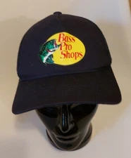 Bass Pro Shops Gone Fishing Youth Size Blue Mesh Trucker Snapback Cap Hat 