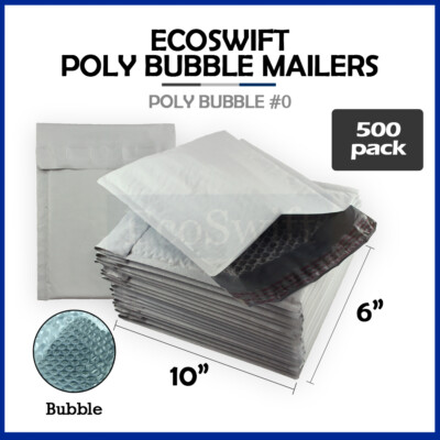 Unbranded 6 In X 6 In Envelope Bags & Poly Mailers 500 Poly Bubble Mailers 6x10 Inches - EcoSwift Recyclable Padded Shipping Envelopes Polyethylene - Foto 13