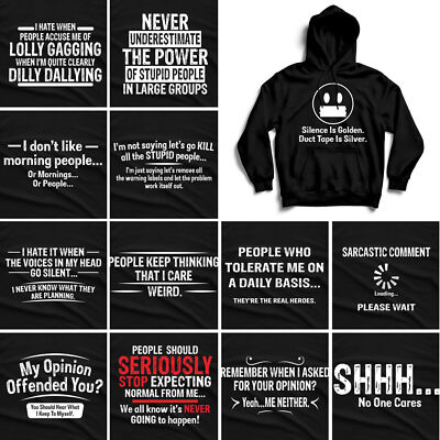 Lustiger Unisex Hoodie sarkastischer Sarkasmus Humor Witz Zitat Neuheit schwarz Pullover