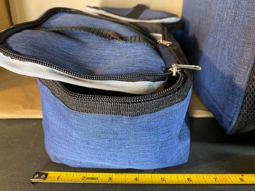 Borsa da viaggio PetAmi blu con tracolla e manici per il trasporto 15" x 9" - Foto 9 di 12