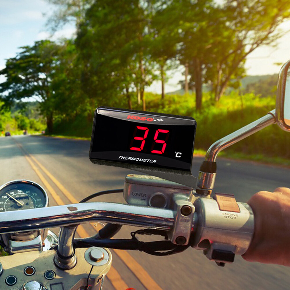 Grips - Motorcycle Handlebar Clock Watch and Thermometer Gauge was