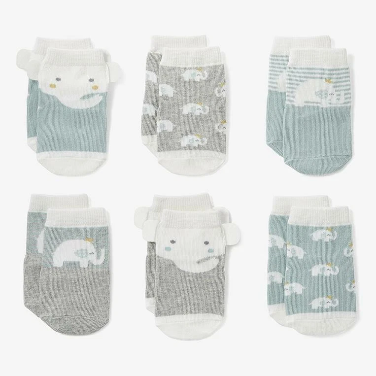 Elegant Baby Elephant Prince Non-Slip Baby Socks 6-Pack, Factory New
Opens in a new window or tab