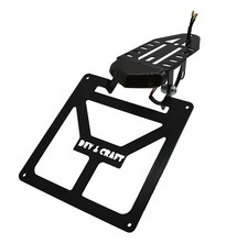 Portatarga Pieghevole Universale per Codino Stretto NERO CC 125 300 450 Motard