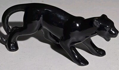 Black Panther Porcelain Ceramic Mid 20th Century Vntg Figurine