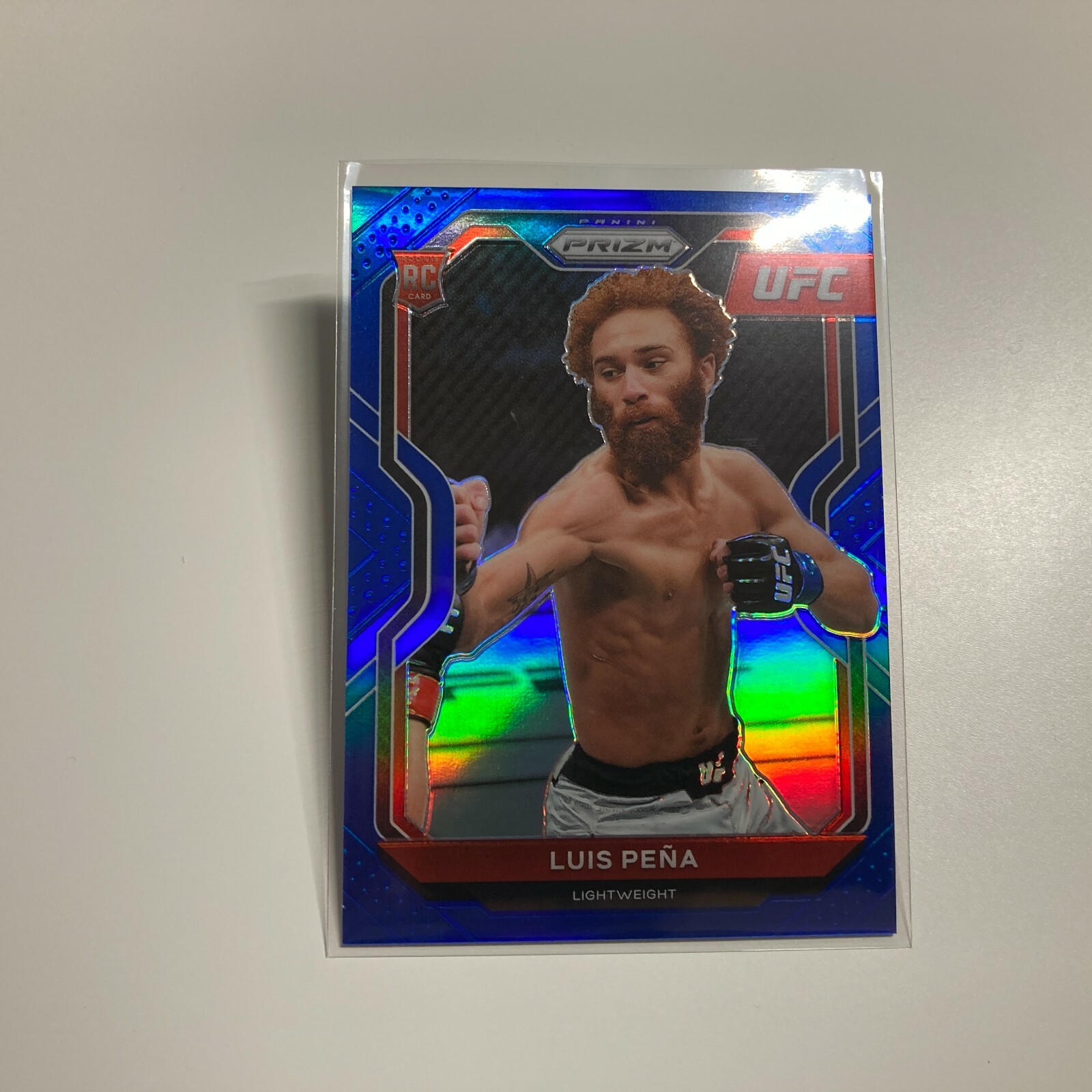 Luis Pena 2021 Panini Prizm UFC Blue Refractor RC Rookie Card 39/199 #27
