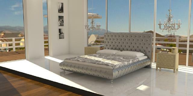 Wasserbett Bett Betten Komplett Lederbett Polsterbett mit Matratze Chesterfield