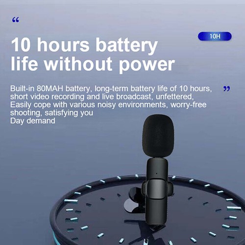 Wireless Lavalier Microphone System, Mini Rechargeable UHF Wireless Microphone A - Zdjęcie 6 z 14