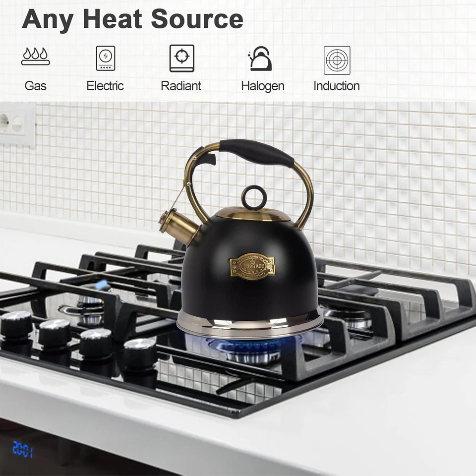 Tetera - Tetera de 3,0 cuartos de galón Tetera de acero inoxidable Foto 2 de 4