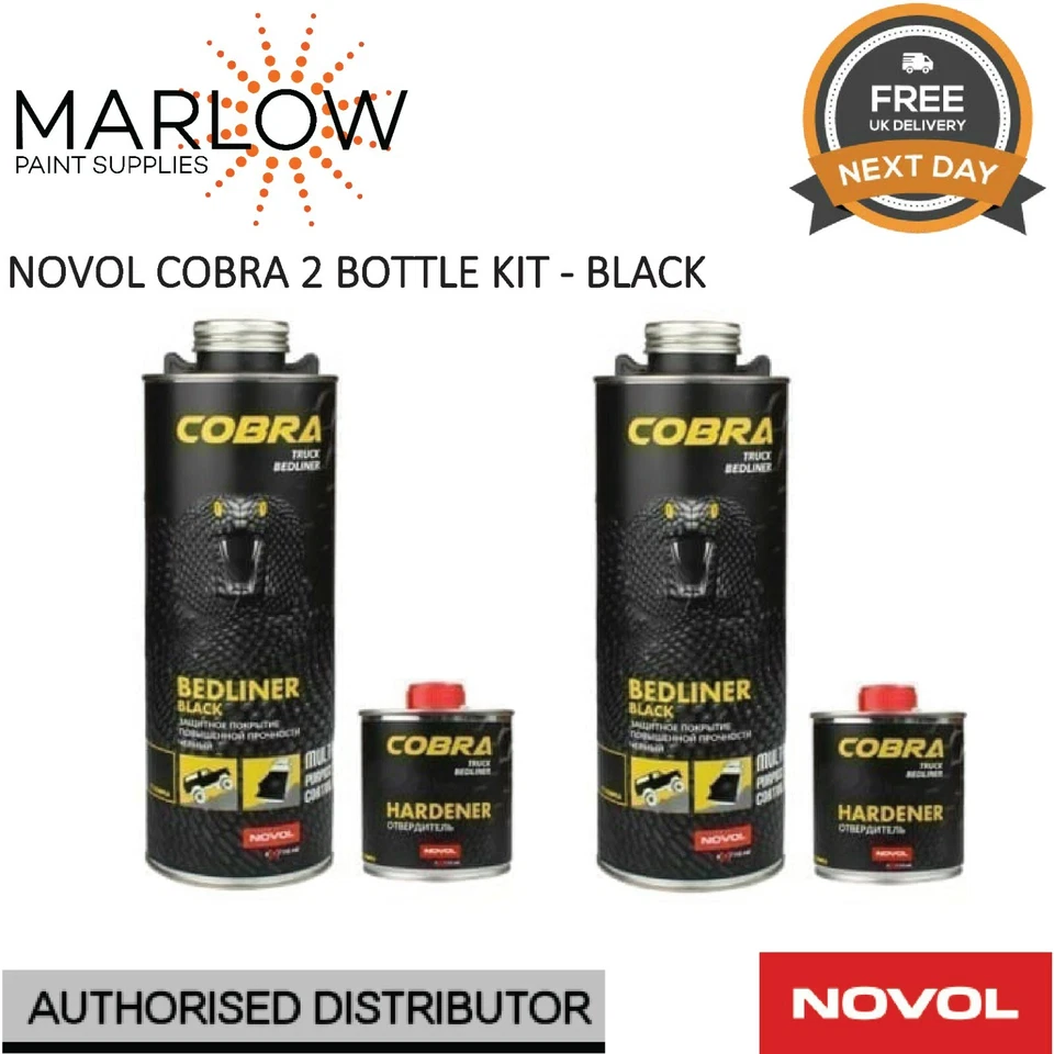 NOVOL COBRA BED LINER 2 BOTTLE KIT - BLACK - Tough Bedliner Coating