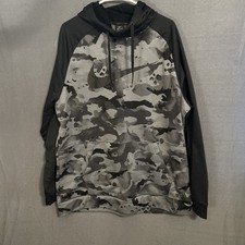 Nike Men's Therma Black/Smoke Grey Camo Pullover Training Hoodie Xl Zipper
