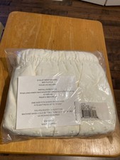 IVORY EYELET BED RUFFLE ELASTIC BED WRAP AROUND EASY FIT BED SKIRT QUEEN/KING