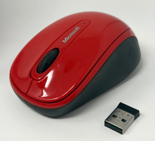 Microsoft Wireless Mobile 3500 Computer Mouse w/ Receiver Dongle Red Model 1427