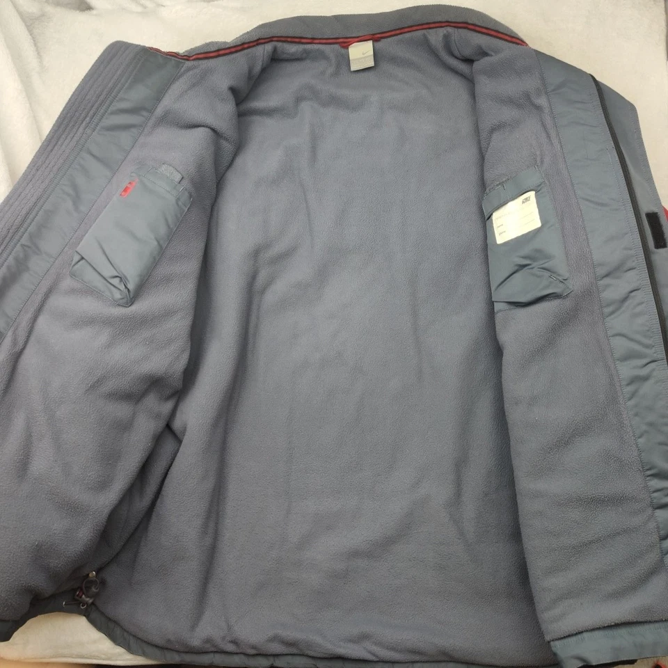 Vintage Nike Jacket Mens 2XL XXL Black Red Fleece Lined 90s Y2K Center Swoosh - Image 4 of 4