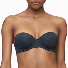 Calvin Klein Naked Glamour Strapless Push-Up Bra - Black - 32B