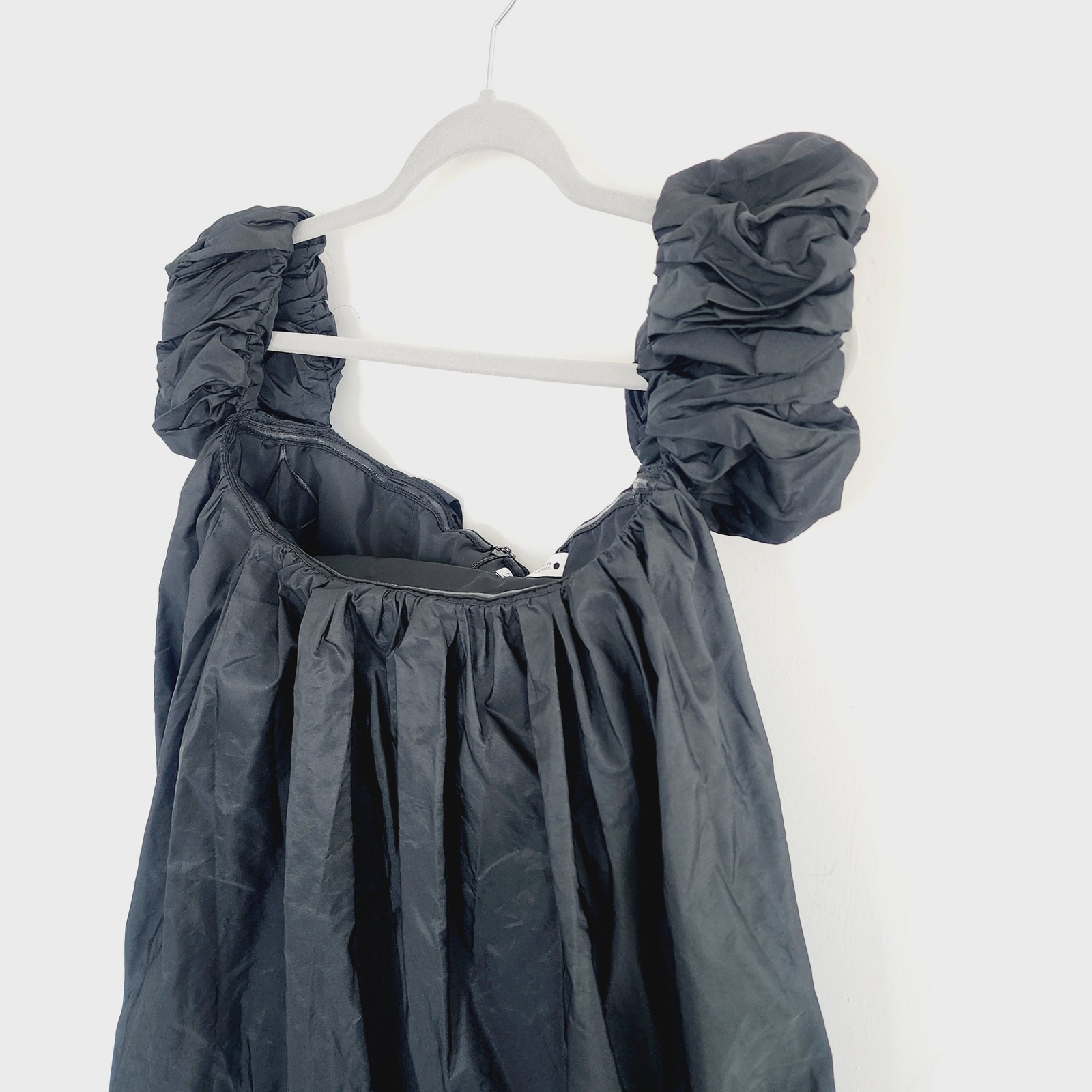 Zara Black Off the Shoulder Voluminous Taffeta Mini Dress Size Medium thumbnail 5