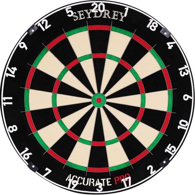 Sisal Dartboard mit Rotierendem Punktering, 12 Stahlspitzen-Darts, Pro Farbe