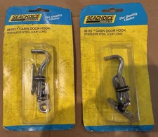 (Lot of 2) SEACHOICE 2-3/8" STAINLESS STEEL CABIN DOOR HOOK 36161 ~ Boat Marine