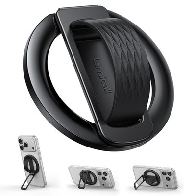 Lamicall Magnetic Phone Grip Holder for Black - Zinc Alloy - Silicone 