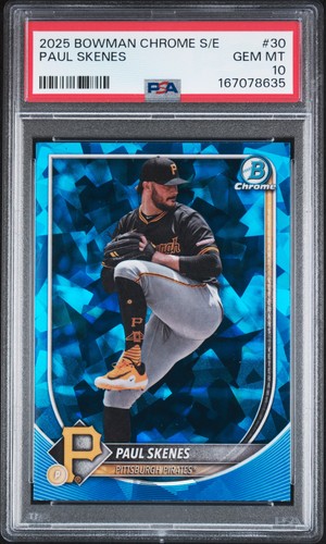 167078635 Paul Skenes 2025 Bowman Chrome Sapphire #30 PSA 10
