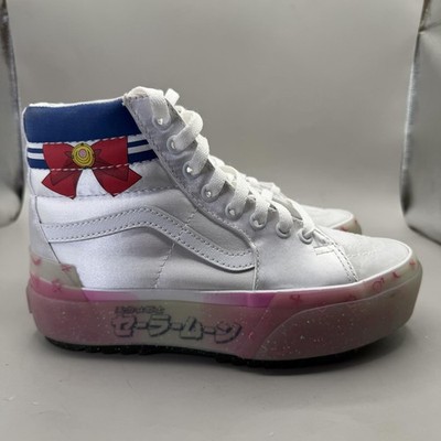 Vans Sk8-Hi Sailor Moon Pretty Guardian Shoes Womens Size 6.5 Silver Sneakers