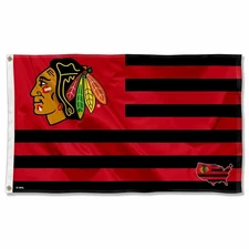 Chicago Blackhawks Patriotic Americana Logo Flag