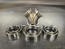 2-1 VBand Merge Collector 2.5" to 3" .065 304 stainless tig welded turbo exhaust