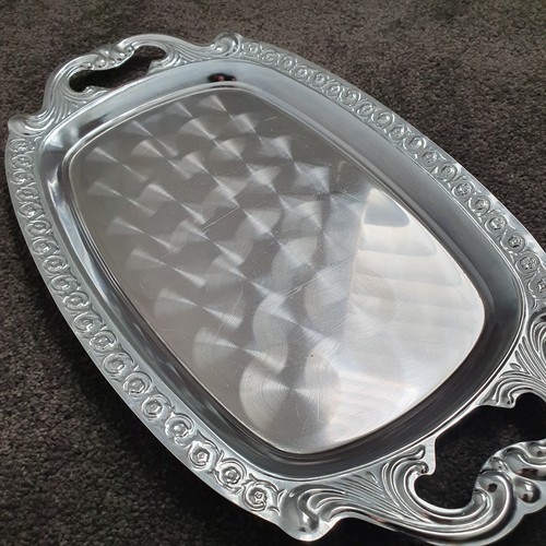 Silver Metal Serving Tray Ornate Hollywood Regency Decor Vintage - Picture 4 of 8