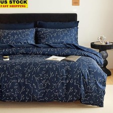 Galaxy Constellation Duvet Cover Set Soft Lightweight Bedding Queen Size New