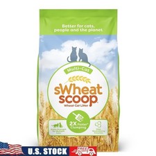 Natural Wheat Multi-Cat Litter Dust-Free Clumping Easy Scoop Unscented 15lb New