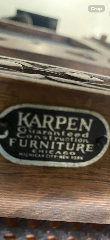 Fantástico par de sillones tallados en figura de caoba Karpen siglo XIX Foto 4 de 4