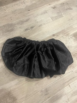 SHEIN Black Satin Ruched Elastic Waist Pull-On Mini Skirt, Women s XXS