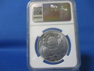 1943 Hungary 5 Pengő Proof Restrike NGC PF65 Horthy Commemorative