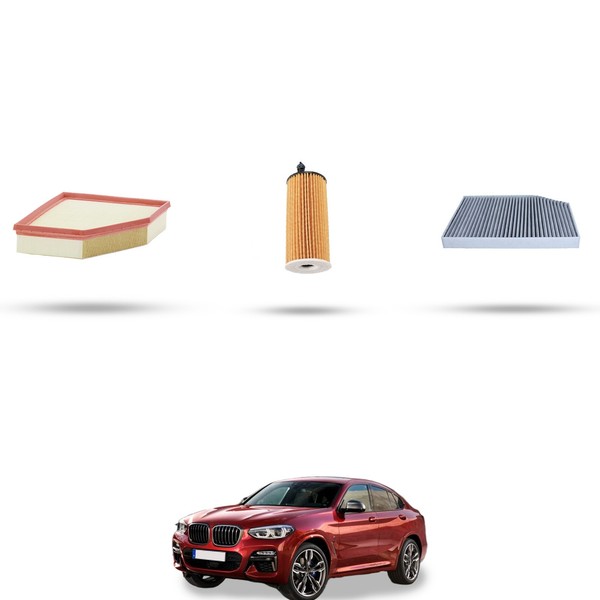 Hoffcar Wartungsset - 3 Filter FüR BMW X4 (G02, F98) 30I Hybrid 180Kw Ab 2021-image