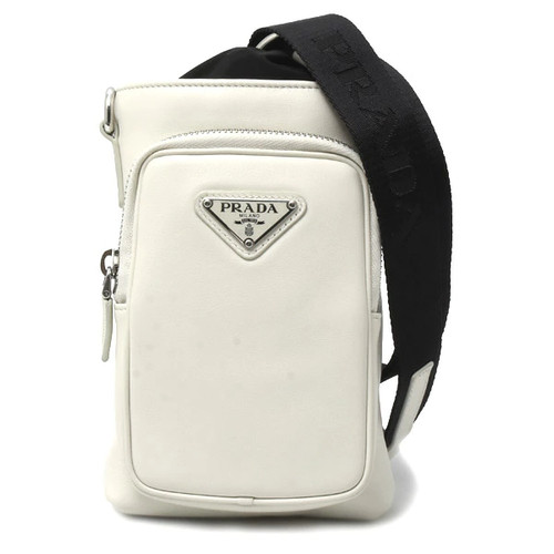 Prada Off-White Calf Leather Shoulder Bag 2ZH155
