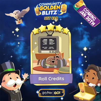 #ad 5⭐Roll Credits✨Mono Poly Go Golden Blitz⚡Golden Stickers Cheap Fast⚡Set 19 8 $3.99
