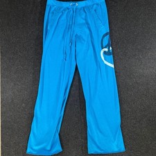 Victoria's Secret PINK Sweatpants Womens M Blue Peace Heart Boyfriend Fit Y2K