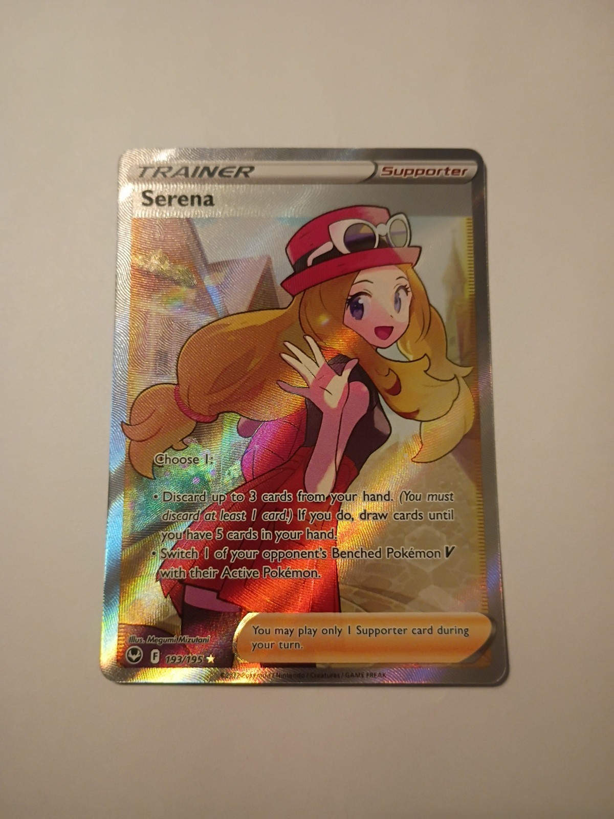 Pokemon Serena 193/195 Silver Tempest Full Art Trainer Ultra Rare NM