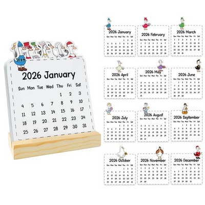 Mini Silly Goose Desk Calendar 2026 New Year Christmas Gifts for Men 12 Month...