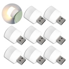 USB Lights by Night, Mini LED Bulb, Plug-in, Warm White, Compact, Ideal for B...