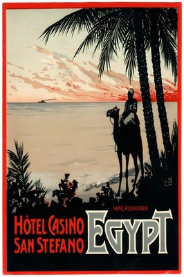 Egyptian Hotel Casino San Stefano Poster - 1920s    24x36  200gsm Premium